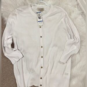 Jones New York Classic White Cardigan Sweater